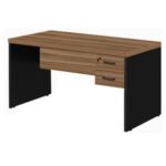 Mesa de Escritório 1,70×0,70m – 02 Gavetas NOGAL SEVILHA/PRETO – 21475 MÓVEIS JINFLEX Linha 40 mm 8