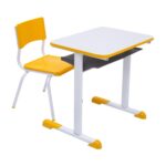 Kit Escolar Individual AMARELO – (Mesa e Cadeira) – JUVENIL – MDF – COR AMARELO – 40094 MÓVEIS JINFLEX Conjunto Escolar 6