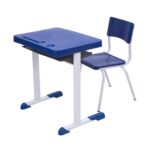 Kit Escolar Individual AZUL – (Mesa e Cadeira) – JUVENIL 06 a 09 Anos 40999 MÓVEIS JINFLEX Conjunto Escolar 7