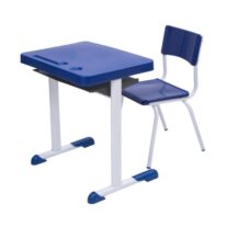 Kit Escolar Individual AZUL – (Mesa e Cadeira) – JUVENIL 06 a 09 Anos 40999 MÓVEIS JINFLEX Conjunto Escolar