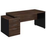 Mesa PEDESTAL RETA (03 Gavetas) 1,92X0,70m Marsala/Preto – 23485 MÓVEIS JINFLEX Linha 30 mm 8