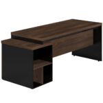 Mesa PEDESTAL RETA (03 Gavetas) 1,92X0,70m Marsala/Preto – 23485 MÓVEIS JINFLEX Linha 30 mm 10