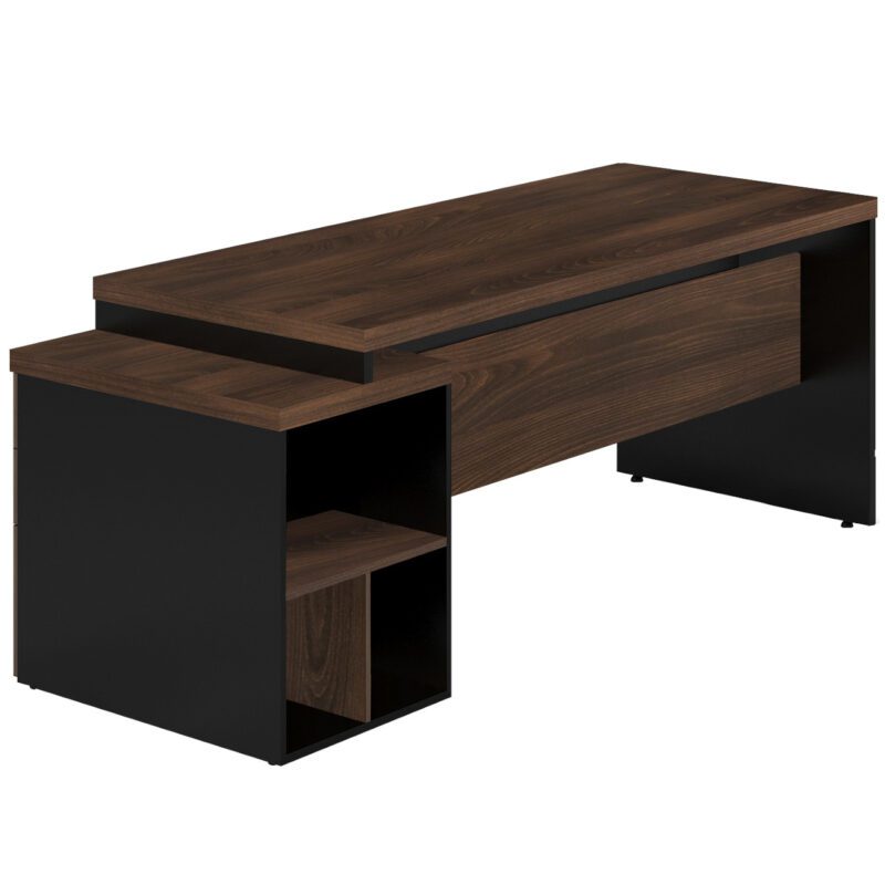 Mesa PEDESTAL RETA (03 Gavetas) 1,92X0,70m Marsala/Preto – 23485 MÓVEIS JINFLEX Linha 30 mm 4