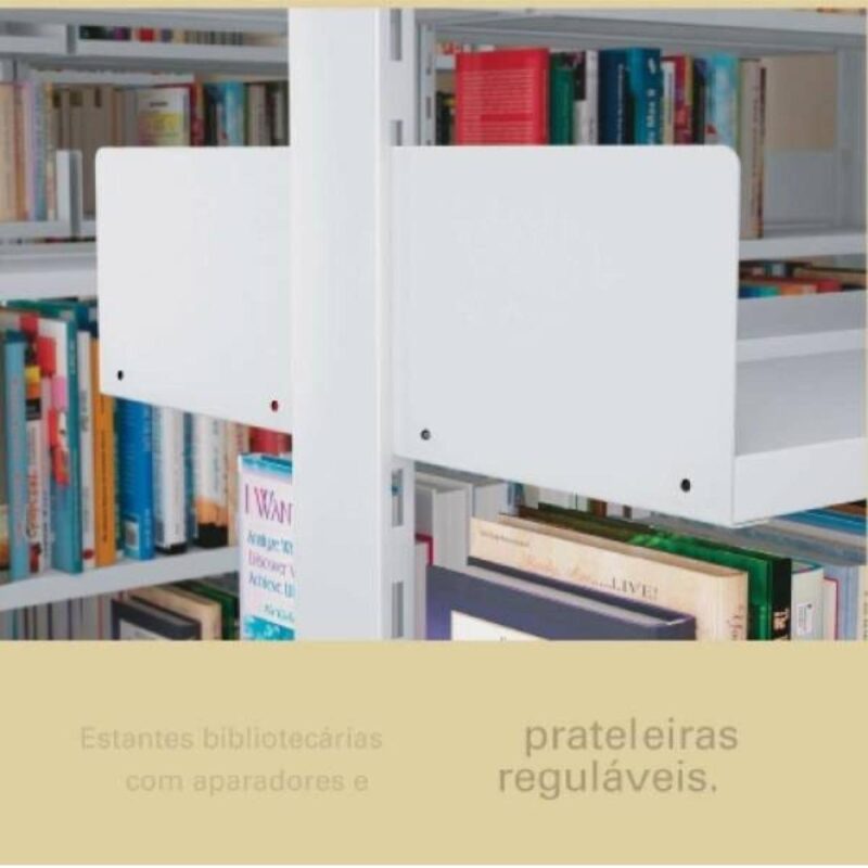 Estante Biblioteca de PAREDE com 06 Bandejas – 1,98×0,92×0,30m – NOBRE – 11108 MÓVEIS JINFLEX Estante de Aço 5