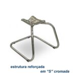 Cadeira Executiva COSTURADA Base em “S” Cromada – Corino Preto 31016 MÓVEIS JINFLEX Cadeiras Fixas 11