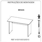 Mesa de Escritório 1,50×0,60m Sem Gavetas NOGAL SEVILHA/PRETO – 21472 MÓVEIS JINFLEX Linha 40 mm 10