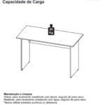 Mesa de Escritório 1,50×0,60m Sem Gavetas NOGAL SEVILHA/PRETO – 21472 MÓVEIS JINFLEX Linha 40 mm 12