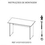 Mesa de Escritório com Gavetas 1,20×0,60m NOGAL SEVILHA/PRETO – 21471 MÓVEIS JINFLEX Linha 40 mm 14