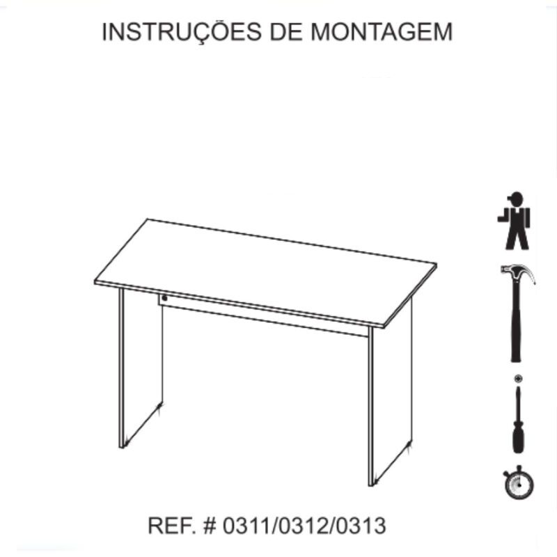 Mesa de Escritório com Gavetas 1,20×0,60m NOGAL SEVILHA/PRETO – 21471 MÓVEIS JINFLEX Linha 40 mm 7