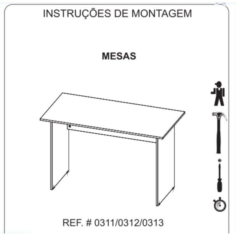 Mesa de Escritório 1,70×0,70m – 02 Gavetas NOGAL SEVILHA/PRETO – 21475 MÓVEIS JINFLEX Linha 40 mm 6