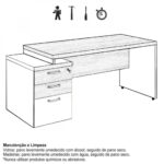 Mesa PEDESTAL RETA (03 Gav.) – 1,92X0,70m NOGAL SEVILHA/PRETO – 21405 MÓVEIS JINFLEX Linha 40 mm 9