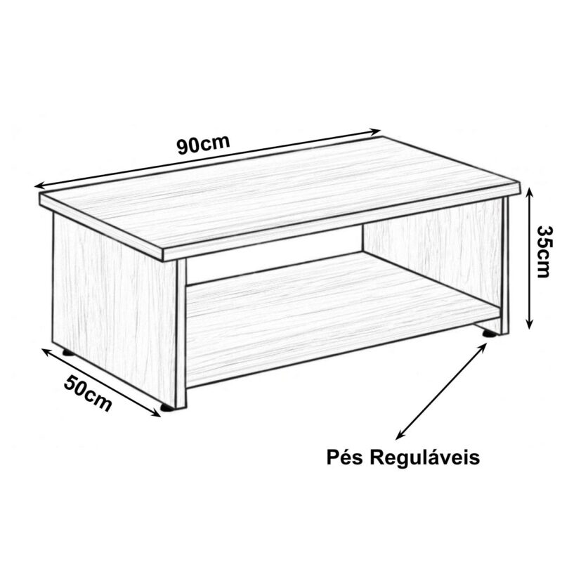 Mesa de Centro 0,90×0,50×0,35m – MARSALA – 21429 MÓVEIS JINFLEX Linha 30 mm 4