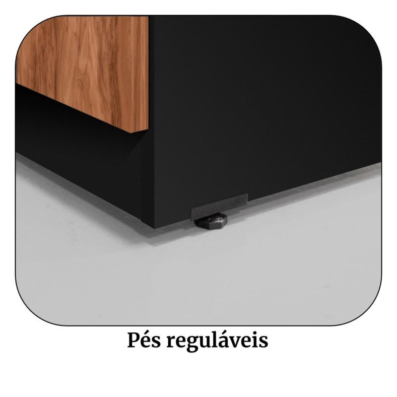 Arquivo 04 Gavetas Pasta Suspensa – 1,28×0,46×0,45m NOGAL SEVILHA/PRETO – 21410 MÓVEIS JINFLEX Linha 40 mm 5