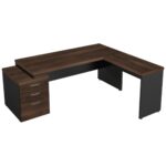 Mesa PEDESTAL com MESA AUXILIAR 1,92×1,60m – Marsala/Preto – 23484 MÓVEIS JINFLEX Linha 30 mm 8