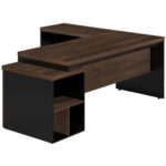 Mesa PEDESTAL com MESA AUXILIAR 1,92×1,60m – Marsala/Preto – 23484 MÓVEIS JINFLEX Linha 30 mm 7