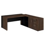 Mesa PRESIDENTE c/ Armário Pedestal – 1,82×1,80m MARSALA / PRETO – 23483 MÓVEIS JINFLEX Linha 30 mm 7