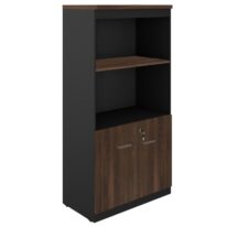 Armário Alto SEMI-ABERTO com 02 Portas – 1,60×0,80×0,45m MARSALA / PRETO – 51014 MÓVEIS JINFLEX Linha 30 mm