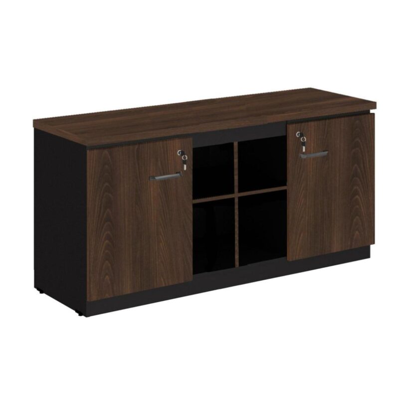 Armário Baixo GOLD Credenza – 1,60×0,72×0,45m MARSALA/PRETO – 23501 MÓVEIS JINFLEX Linha 30 mm 2