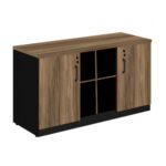 Armário Baixo GOLD Credenza ESPECIAL – 1,60×0,72×0,45m NOGALSEVILHA / PRETO – 23502 MÓVEIS JINFLEX Linha 40 mm 5