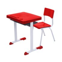 Kit Escolar Individual – (Mesa e Cadeira) – JUVENIL 06 a 09 Anos COR VERMELHO – 41082 MÓVEIS JINFLEX Conjunto Escolar