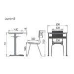 Kit Escolar Individual AZUL – (Mesa e Cadeira) – JUVENIL – MADEIRA – COR AZUL – 40091 MÓVEIS JINFLEX Conjunto Escolar 9