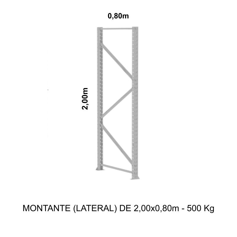 MONTANTE PP FACIL 2048X800X70MM – CSM – 11083 MÓVEIS JINFLEX Porta Pallets