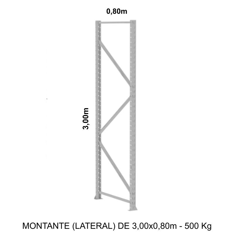 MONTANTE PP FACIL 3008X800X70MM – CSM – 11084 MÓVEIS JINFLEX Porta Pallets