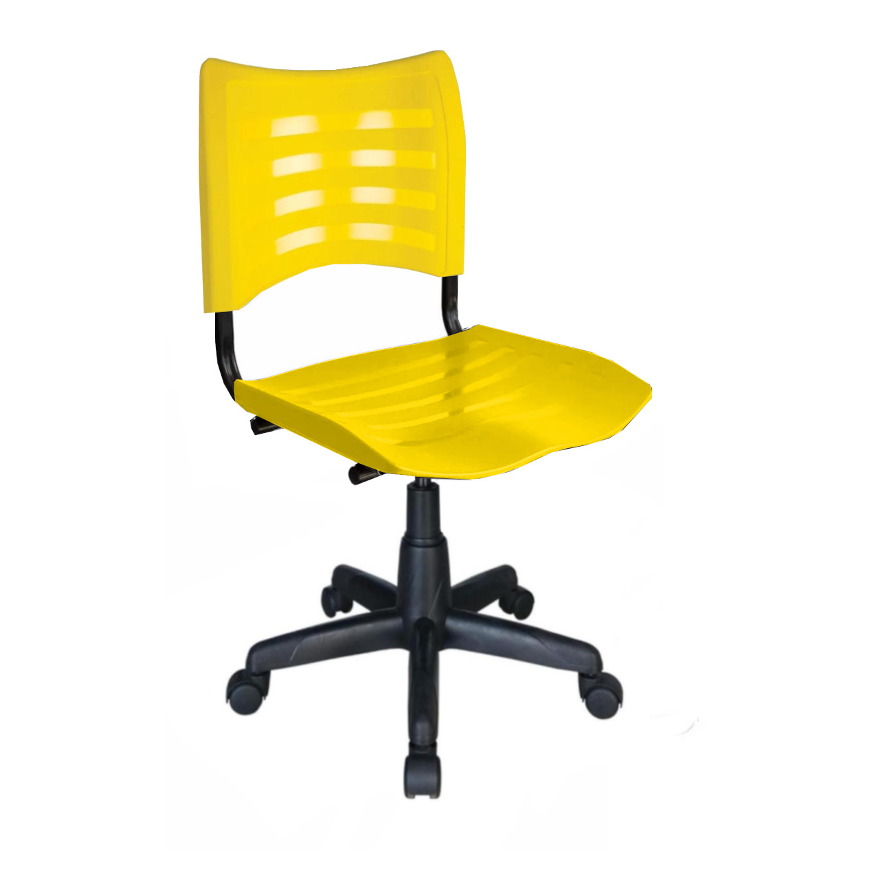 Cadeira de Escritório Giratória PLÁSTICA – MRPLAST – COR AMARELO – 31314 MÓVEIS JINFLEX Plástica