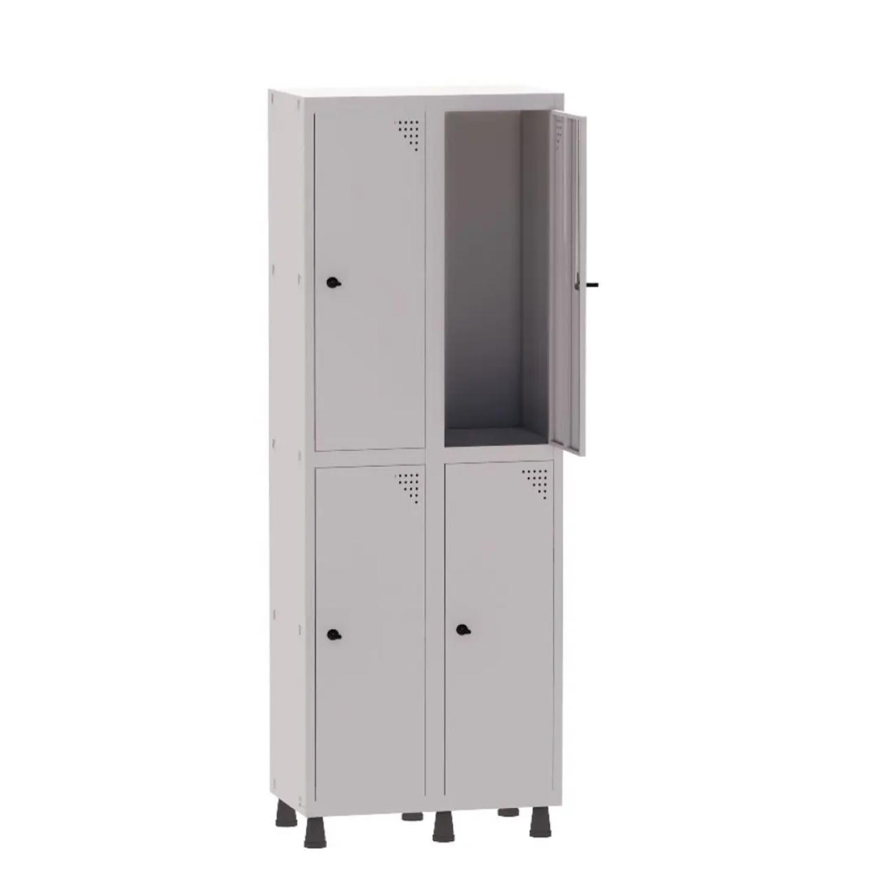 Roupeiro de Aço Montável PAM com 04 PORTAS GRANDES – 1,80×0,69×0,32m – CZ/CZ – PANDIN – 74202 MÓVEIS JINFLEX Roupeiro de Aço