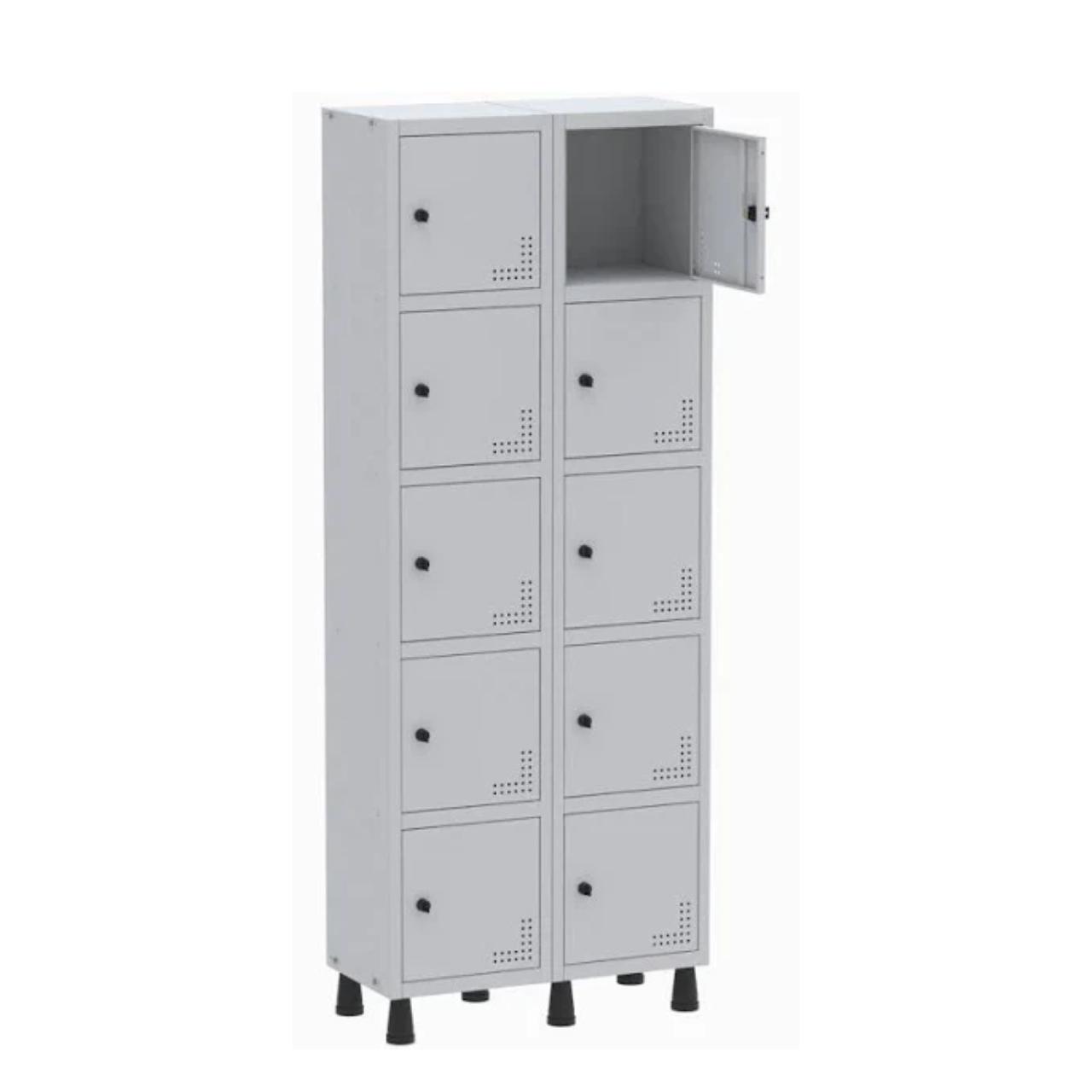 Roupeiro de Aço Montável PAM com 10 Portas Pequenas – 1,80×0,69×0,32m – CZ/CZ – PANDIN – 74210 MÓVEIS JINFLEX Roupeiro de Aço