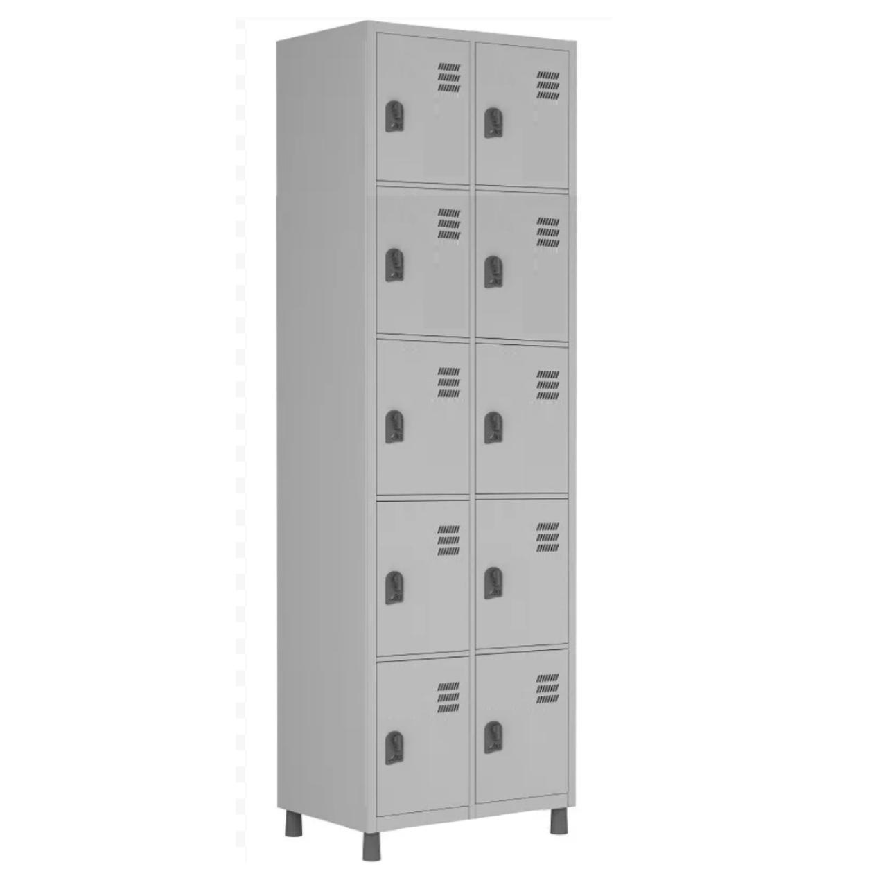 Roupeiro de Aço 10 Portas PEQUENAS – 1,84×0,64×0,35 – W3 – 17012 MÓVEIS JINFLEX Roupeiro de Aço